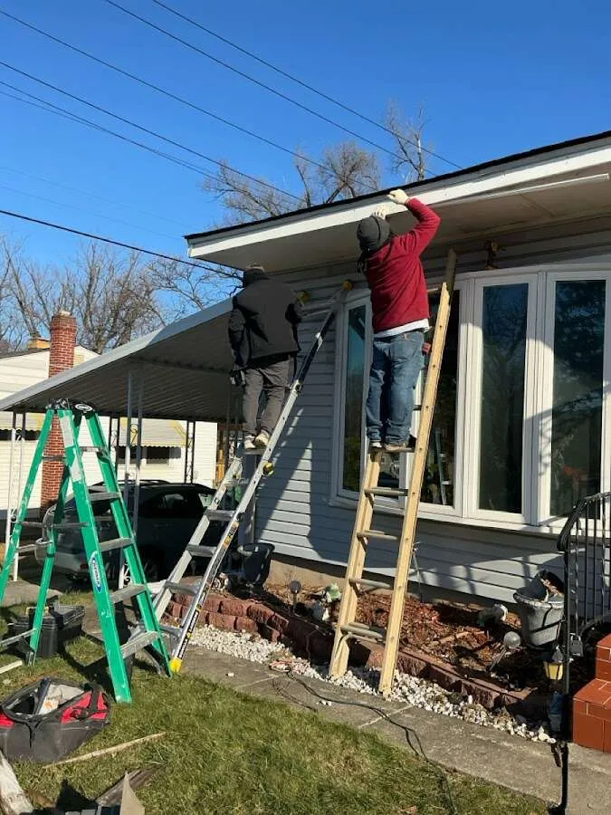 Restoration crew performing exterior repair in Golden Valley